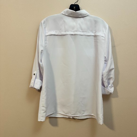 NWT White My Collection Button-Up Blouse - Picture 3 of 3
